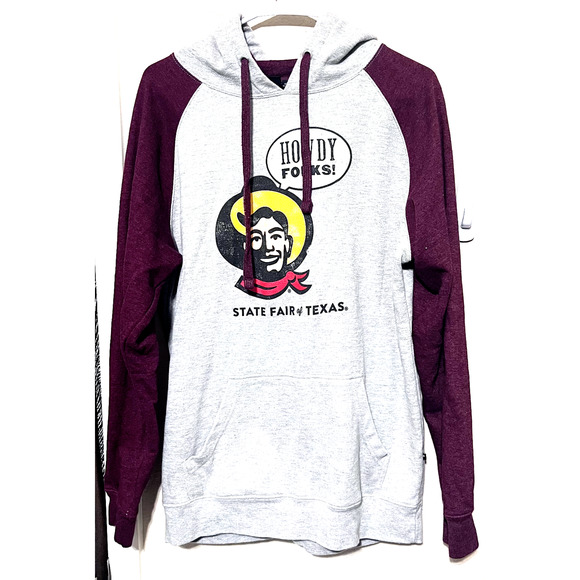 State Fair of Texas Hoodie Sweatshirt sz M Big Tex Mascot Howdy Folks Dallas - Picture 1 of 6